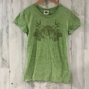 HARLEY-DAVIDSON Green Freedom Rider T-Shirt Size M